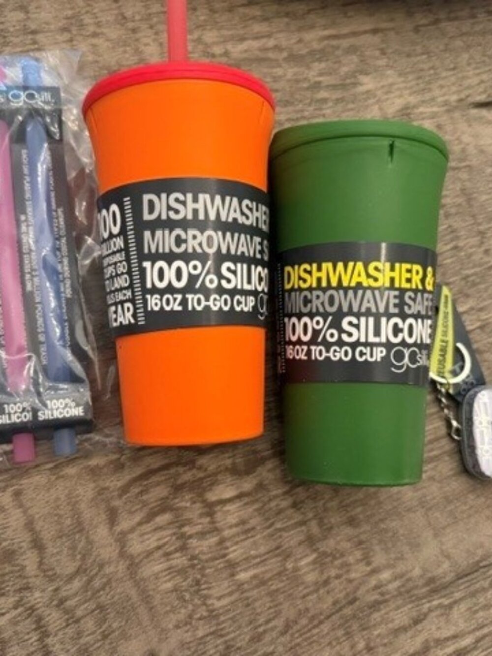 goSili reusable silicone cups and straws bundle